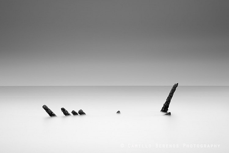 The shipwreck at Longniddry Bents, east of Edinburgh on the East Lothian coast. I am uncertain about its history, but based on photographs taken only a few years ago, it is decaying rapidly. Despite having recently lost a couple of ribs, it remains a great photographic object.